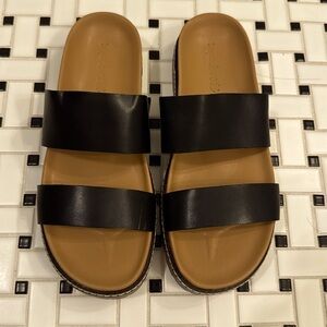 Madewell Charley Double-Strap Slide Sandal 7 Black